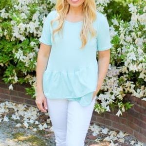 Boutique (Andree): Aqua Babydoll Top